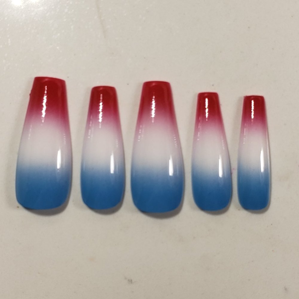 4th of july bombpop bomb sickle Custom Gel Press on Nails Handmade 20pc set